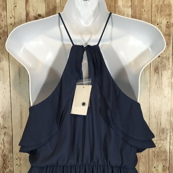 NWT Lush Halter Spaghetti Strap Dress Blue - Picture 8 of 10